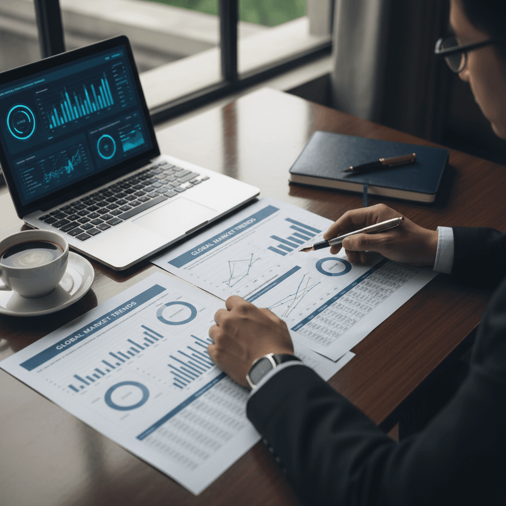 Strategic advisor reviewing investment documents